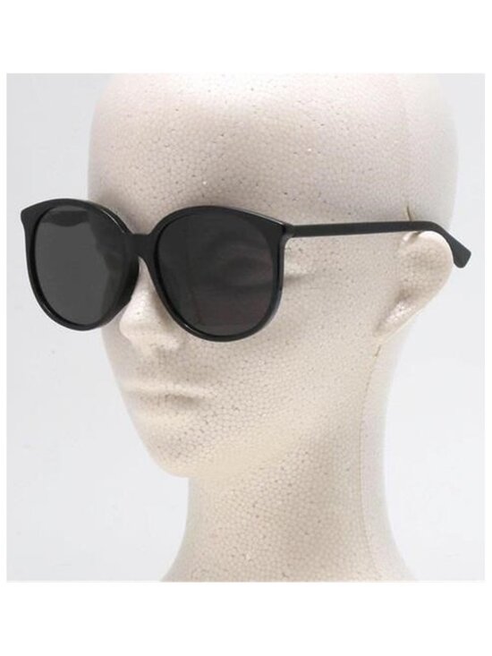 GUCCI WOMENS ROUND SHINY BLACK SUNGLASSES GG0261SA-30002353-001